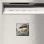 Deutsche Flagge auf Karte Magnet (In Situ (Geschirrspüler))