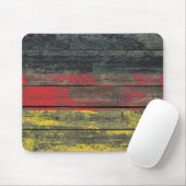 Deutsche Flagge auf rauem Holz verschalt Effekt Mousepad (Mit Mouse)