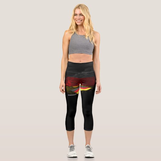 Deutsche Flagge Capri Leggings (Vorderseite)