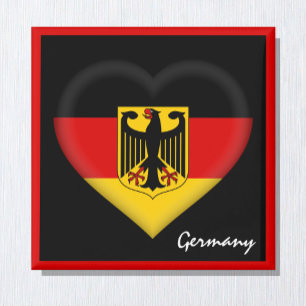 Deutsche Flagge & deutsche Herzreisen, Urlaub /Spo Magnet