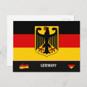 Deutsche Flagge / Deutschland / Deutschland Postkarte (Vorne/Hinten)