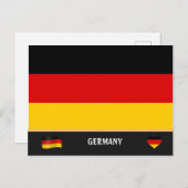 Deutsche Flagge / Deutschland / Deutschland Postkarte (Vorne/Hinten)