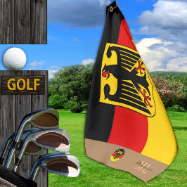 Deutsche Flagge, Deutschland, mit Monogramm Golf D Golfhandtuch