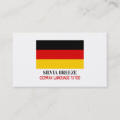 Deutsche Flagge, Deutschsprachiger Tutor, Lehrer Visitenkarte (Vorderseite)