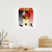 Deutsche Flagge Fußball-Fahrradkick Poster (Küche)