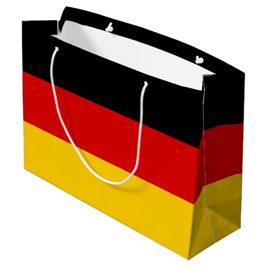 Deutsche Flagge Große Geschenktüte (Rückseite Schrägansicht)
