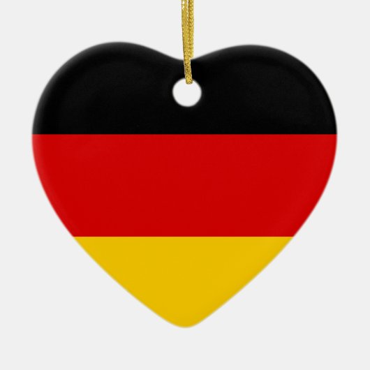 Deutsche Flagge Herzfoörmig Doppelseitiges  Keramik Ornament (Vorne)