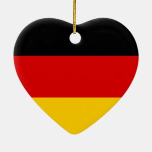 Deutsche Flagge Herzfoörmig Doppelseitiges  Keramik Ornament (Hinten)
