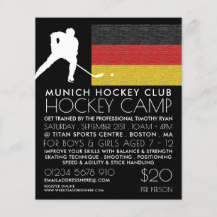 Deutsche Flagge, Hockey-Spieler, Camp-Werbe-Flyer Flyer