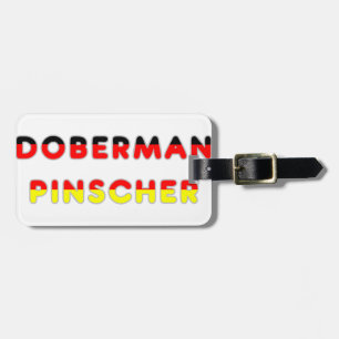Deutsche Flagge im Namen des Doberman pinscher Gepäckanhänger