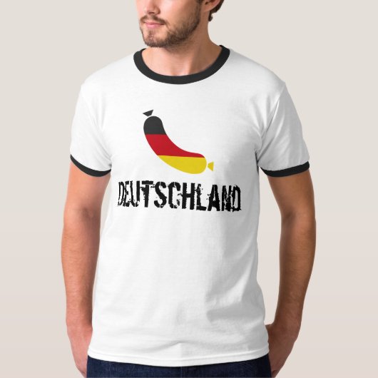 Deutsche Flagge in einer Wurst, der deutsche Wurst T-Shirt (Vorderseite)