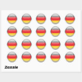 Deutsche Flagge in Orb Runder Aufkleber (Blatt)