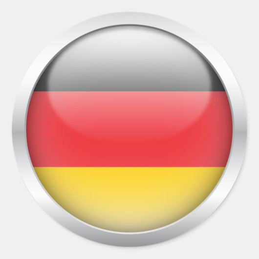 Deutsche Flagge in Orb Runder Aufkleber (Vorderseite)