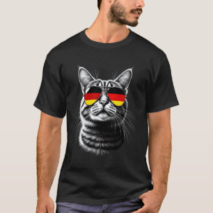 Deutsche Flagge Katze trägt Sonnenbrille Deutschla T-Shirt