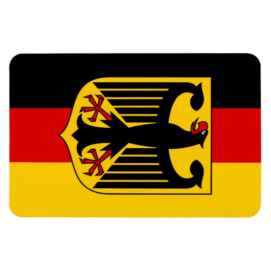 Deutsche Flagge mit Wappen Magnet (Horizontal)