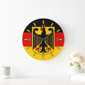 Deutsche Flagge mit Wappen-Uhr (mit Zahlen) Große Wanduhr (Zuhause)