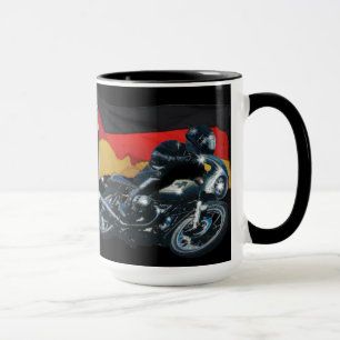 Deutsche Flagge & Motorradfahrer Tasse