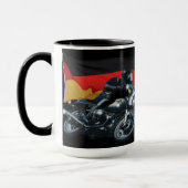 Deutsche Flagge & Motorradfahrer Tasse (Links)
