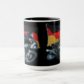 Deutsche Flagge & Motorradfahrer Tasse (Zentrum)