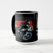 Deutsche Flagge & Motorradfahrer Tasse (Vorderseite Links)