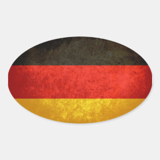 Deutsche Flagge Ovaler Aufkleber
