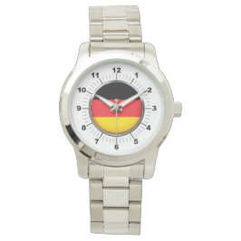 Deutsche Flagge Oversized Silver Bracelet Watch Armbanduhr