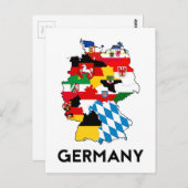 deutsche Flagge Postkarte (Vorne/Hinten)