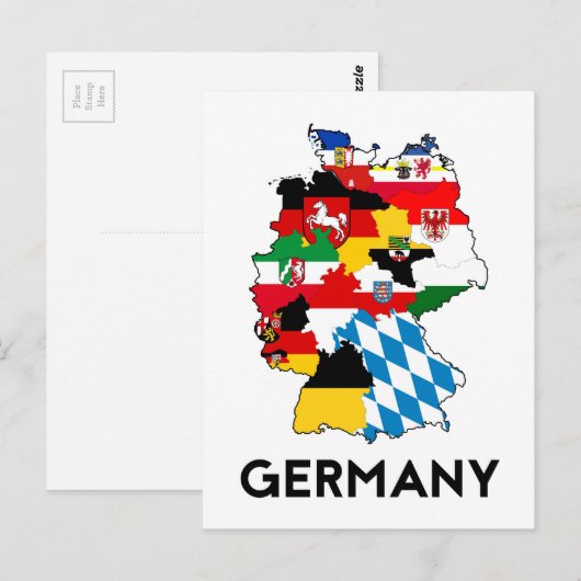 deutsche Flagge Postkarte (Vorne/Hinten)