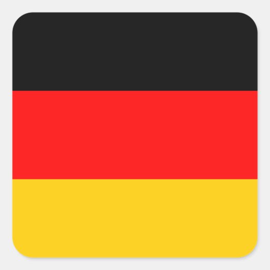 Deutsche Flagge Quadratischer Aufkleber (Vorderseite)