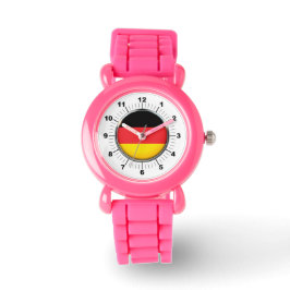 Deutsche Flagge - Rosa Glitzer-Strap-Watch Armbanduhr