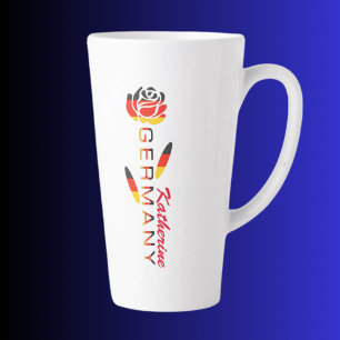 Deutsche Flagge Rose Personalisierter große Latte- Milchtasse