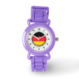 Deutsche Flagge - Roter Glitzer-Strap-Watch Armbanduhr