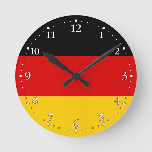 Deutsche Flagge Runde Wanduhr (Vorderseite)