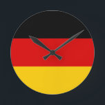 Deutsche Flagge Runde Wanduhr<br><div class="desc">Deutsche Flagge Schwarzes Gold</div>