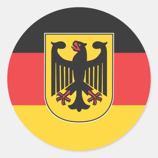 Deutsche Flagge Runder Aufkleber (Vorderseite)