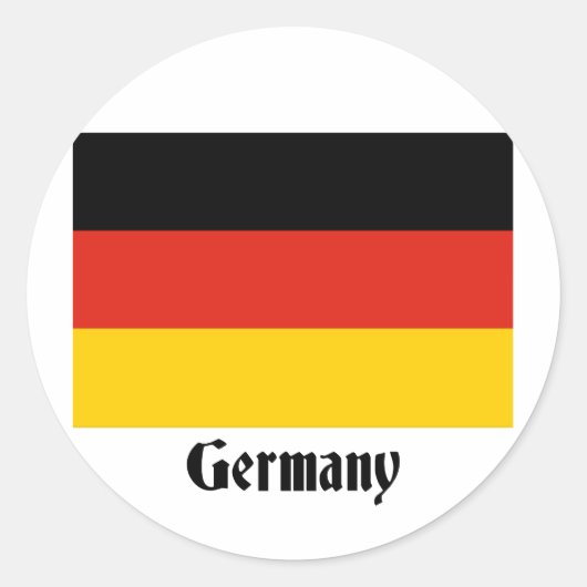 Deutsche Flagge Runder Aufkleber (Vorderseite)