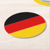 Deutsche Flagge Runder Pappuntersetzer (Angewinkelt)