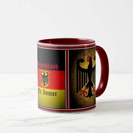 Deutsche Flagge, Schwarzadler, Deutschland Pelz Tasse (VorderseiteRechts)