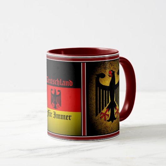 Deutsche Flagge, Schwarzadler, Deutschland Pelz Tasse (VorderseiteRechts)