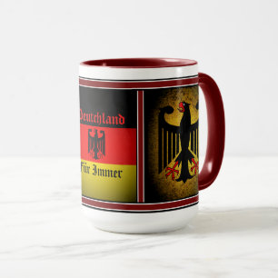 Deutsche Flagge, schwarzer Adler, Deutschland Pelz Tasse