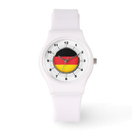 Deutsche Flagge Sporty White Silicon Watch Armbanduhr