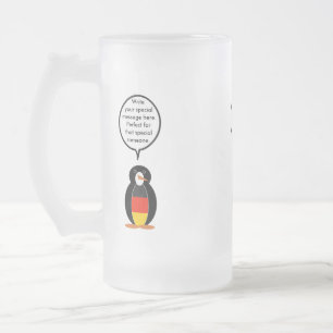 Deutsche Flagge Sprechende Frau Pinguin Personalis Mattglas Bierglas