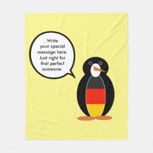 Deutsche Flagge sprechende Ms. Penguin Personalisi Fleecedecke