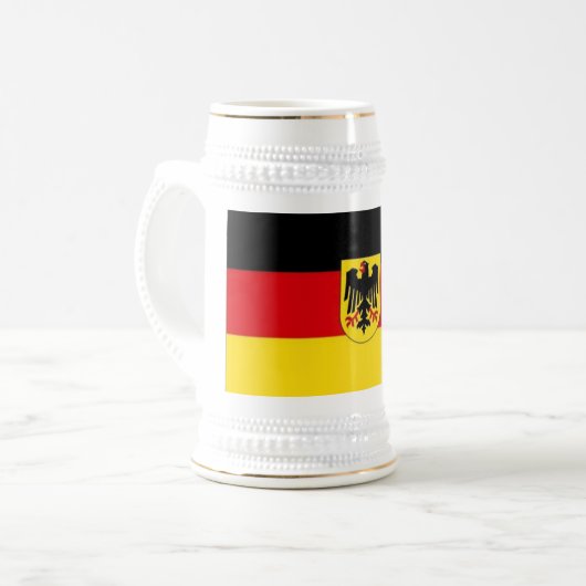 Deutsche Flagge Stein Bierglas (Vorderseite Links)