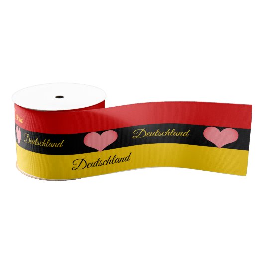 Deutsche Flagge Tricolor Ribbon, Herz, Liebe Deuts Ripsband (Spule)
