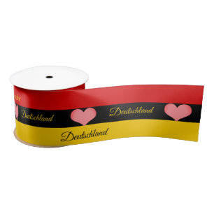 Deutsche Flagge Tricolor Ribbon, Herz, Liebe Deuts Satinband
