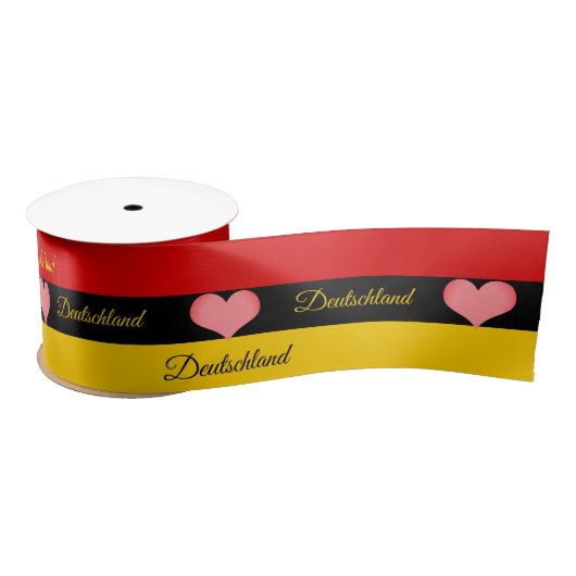 Deutsche Flagge Tricolor Ribbon, Herz, Liebe Deuts Satinband (Spule)