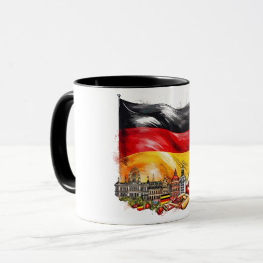 Deutsche Flagge und Sehenswürdigkeiten Tasse - Kul (Vorderseite Links)