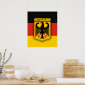 Deutsche Flagge und Wappen Poster (Küche)