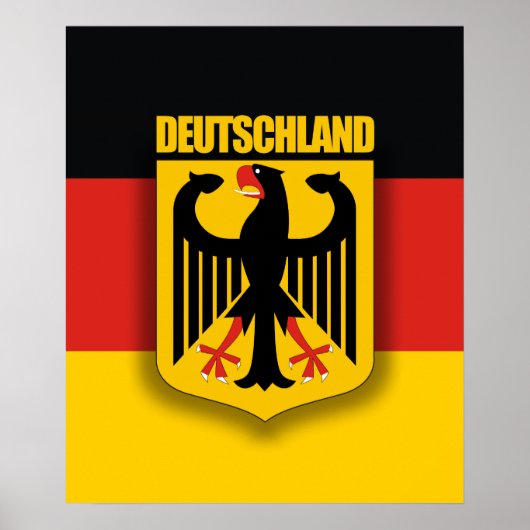 Deutsche Flagge und Wappen Poster (Vorne)